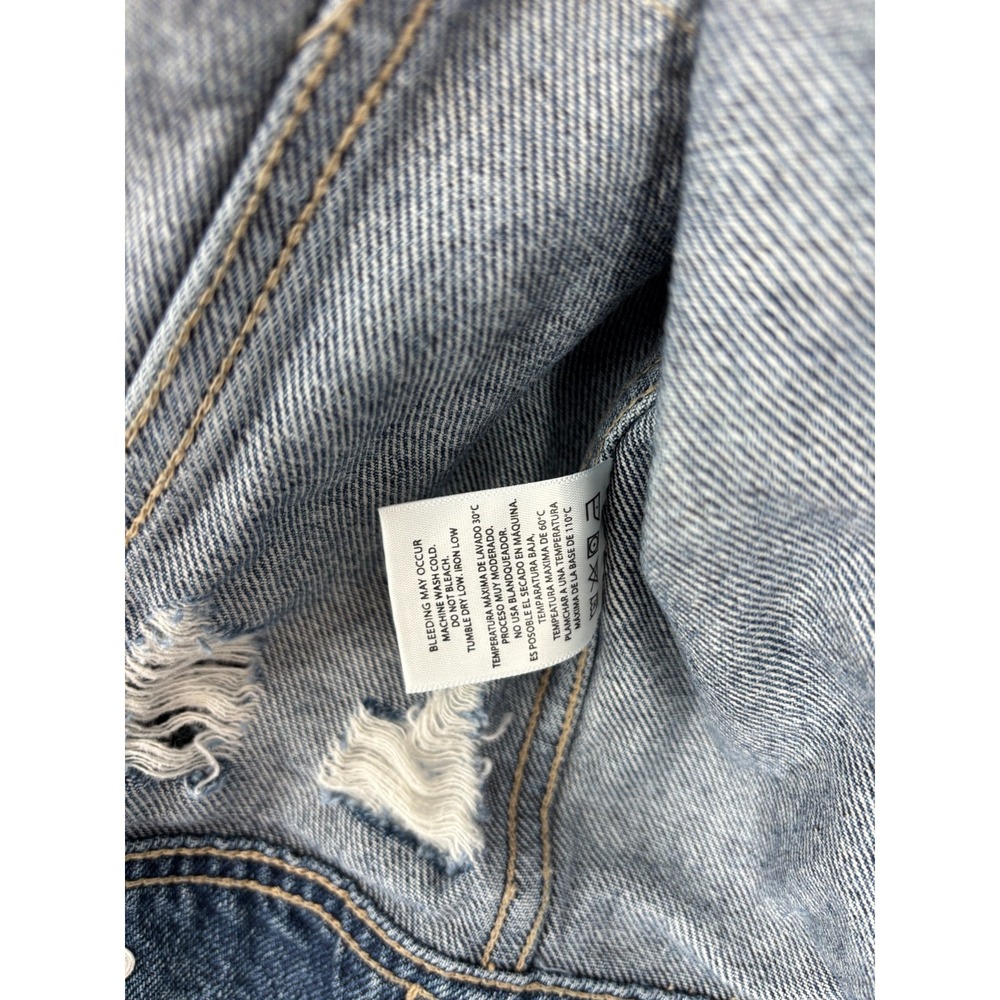 Hidden Denim Jacket Women S Distressed Two Tone Cropped Colorblock Y2K - Picture 6 of 9